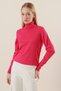 Women's Turtleneck Knitwear Sweater Fuchsia 1219