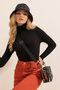 Women's Turtleneck Knitwear Sweater Black 1221 - 2