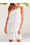 Women's 2023 Boho Summer One Shoulder Sleeveless Ruffle Tiered Layered Chiffon Pleated A Line - 2