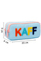 01108 Blue Color Pink Zipper Waterproof Fabric Double Compartment Pen Holder Pencil Case - 5