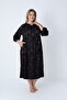 Women's Plus Size Jacquard Satin Cotton Viscose Fabric Patterned Dress / Black-Red 35066 - 6