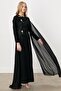 Cloak Flower Detailed Dress Black - 8