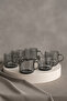 Set of 6 Smoked Glass Mug Coffee Cup – Heat Resistant, Minimal Design, 120 Cc - 3