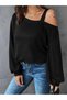 Women's ch'iyara long sleeve single shoulder strap detail loose blouse - 3