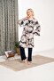 Women's Navy Blue Patterned Lace Special Design Winter Cotton Maternity Maternity Dressing Gown Pajama Set Set