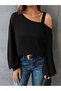 Women's ch'iyara long sleeve single shoulder strap detail loose blouse
