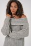 Women's Open Shoulder Oversize Knitwear Sweater Gray 1235 - 4