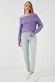 Women's Open Shoulder Oversize Knitwear Sweater Lilac 1235 - 2