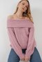 Women's Open Shoulder Oversize Knitwear Sweater Powder 1235 - 3