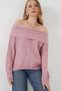 Women's Open Shoulder Oversize Knitwear Sweater Powder 1235 - 4