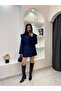 Women's Brand Model Design Oversize Waist Belted Blazer Jacket - 2