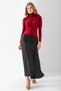 Women's Stand Collar Gathered Detailed Long Sleeve Blouse Burgundy - 2431
