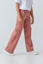 Girls' Wide Leg Pocketed Comfortable Cut Combed Cotton Sweatpants - 3