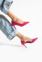 Stylish Matte Fuchsia Vegan Leather Stiletto |   7 cm Thin Heeled Daily Comfortable Office Shoes Neolit ​​Sole