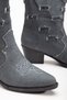 Women's Cowboy Boots - Ripped Detailed Denim with Embroidery - 4