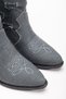 Women's Cowboy Boots - Ripped Detailed Denim with Embroidery - 3