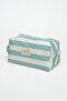 Marina Duck Fabric Large Size Lined Makeup Bag Travel Bag Nile Green - 2