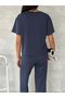Women's Modal Fabric Short Sleeve High Waist Tracksuit Set - 3