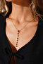 Women's Steel Color Zircon Stone Y Necklace - 3