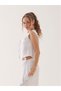 100% Natural Sleeveless Lace-Up Linen Vest - 4