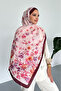 Flowers Floral Patterned Burgundy Color Soft Cotton Shawl - 2