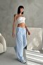 Elastic Waist Tied Waterway Stripe Wide Leg Pants - High Waist Comfortable Textured Knitted - 5