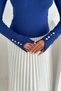 Women's Burgundy Long Sleeve Blouse – Stylish Design with Gold Button Detail - 4