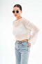 Women's Loose Mesh Short Sweater 255196 - - 2
