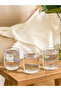 Winter Collection Stylish Design with Bow Pattern Glass Water Cup Set of 3 280 ml City