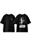 تي شيرت Star Wars Dart Vader 4 Design Back مطبوع من القطن باللون الأسود مقاس كبير