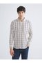 Timeless Clothing & Timeless Choices Standard Fit Long Sleeve Checkered Embroidered Dobby Men's Shirt