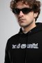 Yorker Black Sweatshirt Embroidered Loose Fit Men's Sweatshirt