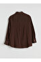 Brown Textured Muslin Women's Shirt - 2