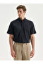 Regular Fit Short Sleeve Linen Look Men's Shirt
