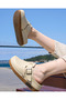 3091 Cream Solid Color Perforated Anatomical Slippers - 3