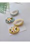 Daisy Buckle Handmade 4-Piece Snap Buckle Knitted Organic Hair Accessory - 3