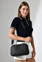 Just Polo Stylish Black Women's Shoulder Bag with Adjustable Strap and 5 Compartments