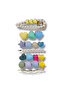 Seven-Piece Yellow Blue Tone Collet Buckle Set