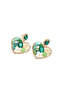 Za Earrings with Gold Green Stones - 3