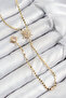 Brass Zircon Stone Crushed Chain Pole Star Model Gold Color Y Necklace - Ebj250816W37259