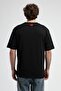 Ithaca Black Crew Neck Embroidered Oversize Men's Tshirt - 4