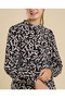 Printed Mini Dress with High Neck and Long Sleeves - 5