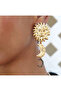 Gold Sun Moon Za Earrings - 2