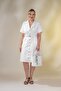 1122538 Women's Plus Size Belted Gabardine Dress White - 2
