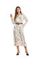Patterned Shirt Dress with Long Sleeves