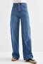 Women's Wide Leg Palazzo Trousers Navy Blue 1266 - 2