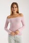 Women's Long Sleeve Wide Neckline Stretchy Blouse – Modern and Elegant 3007