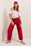 Women's Comfortable Fit Knitted Trousers Red 1253