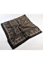 120X120 Ethnic Patterned Soft Cotton Checkered Scarf - Brown - 3