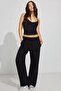 Black Basic Tube Leg Women's Sweatpants Sh262
